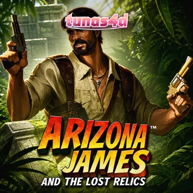 Tampilan grid 6x5 pada slot Arizona James and the Lost Relics dengan tema petualangan